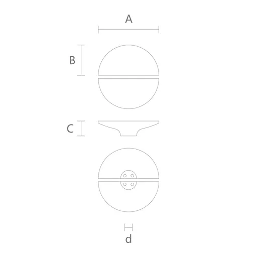 Oak cabinet knob from two 5" half round parts - 1